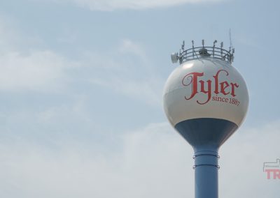 A closeup view of the water tower of Tyler, MN