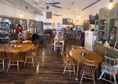 The interior of a coffee shop with room for about 20 people